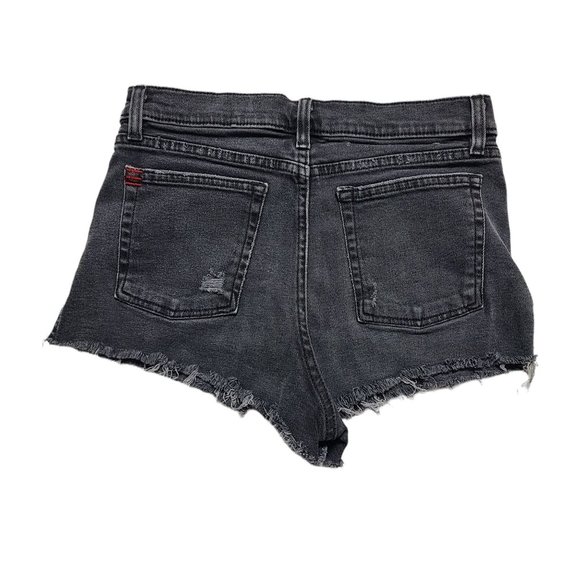 BDG Denim Tom Girl Mid Rise Frayed Hem Distressed Jean Shorts Size 28 - Picture 2 of 13
